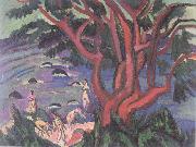 Ernst Ludwig Kirchner Roter Baum am Strand oil on canvas